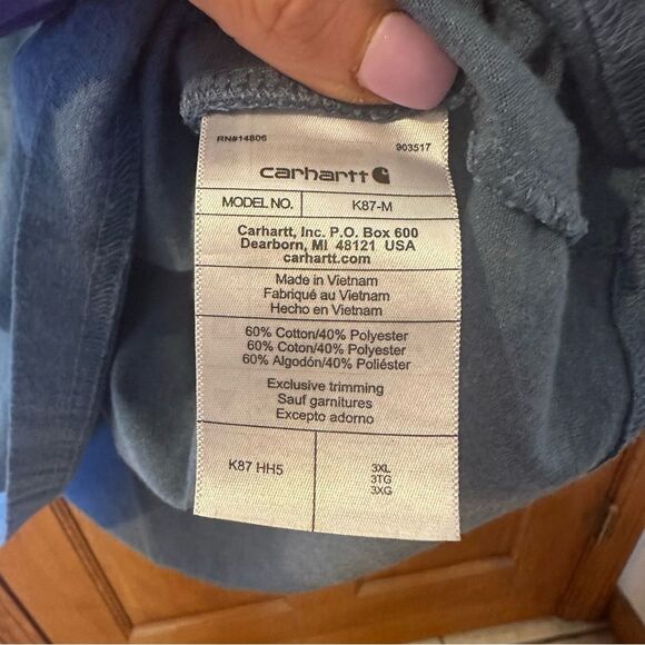 Carhartt Men's Blue Pocket T-Shirt loose fit size 3XL - Picture 7 of 8